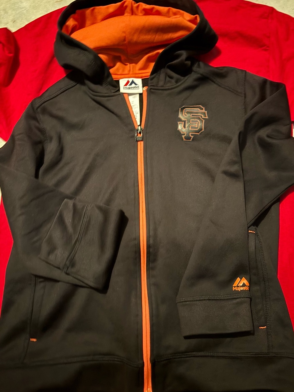 Majestic Black & Orange San Francisco Giants Kids Zip Hoodie